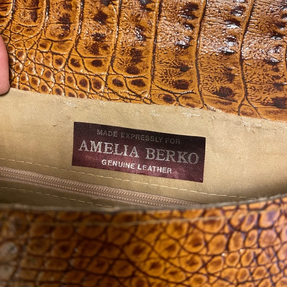 Amelia Berko Vintage Brown Leather Handbag Clutch - Picture 7 of 9